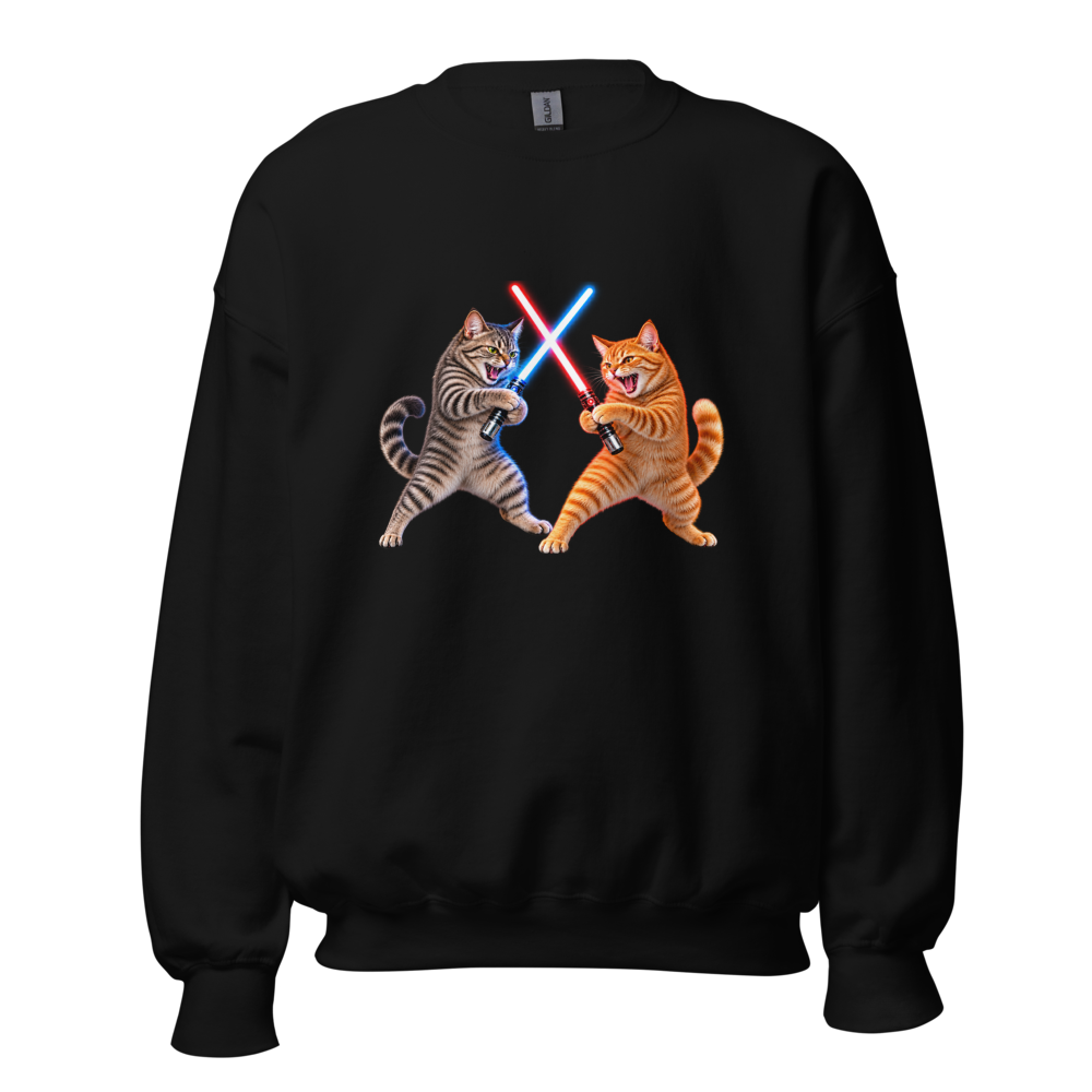Cat wars Sweatshirt · Unisex / Black / S