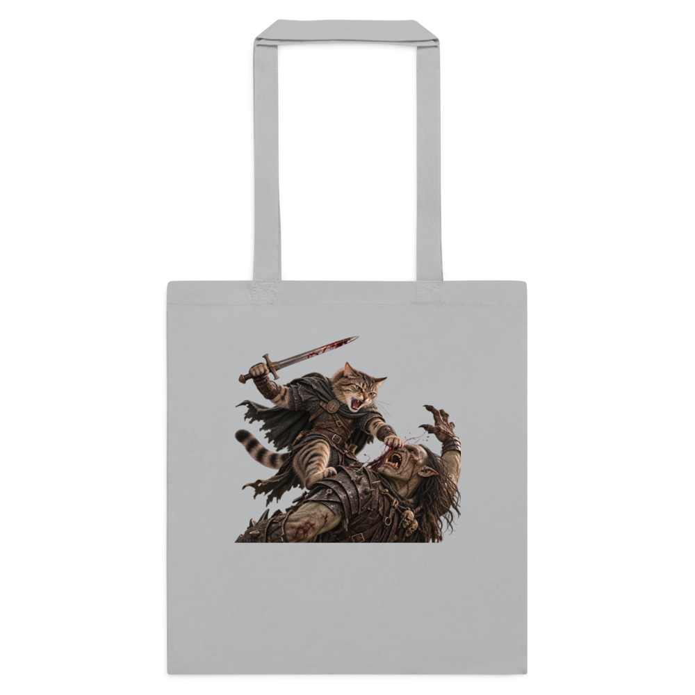 Cat vs Orc Tote bag · Light Grey / One size