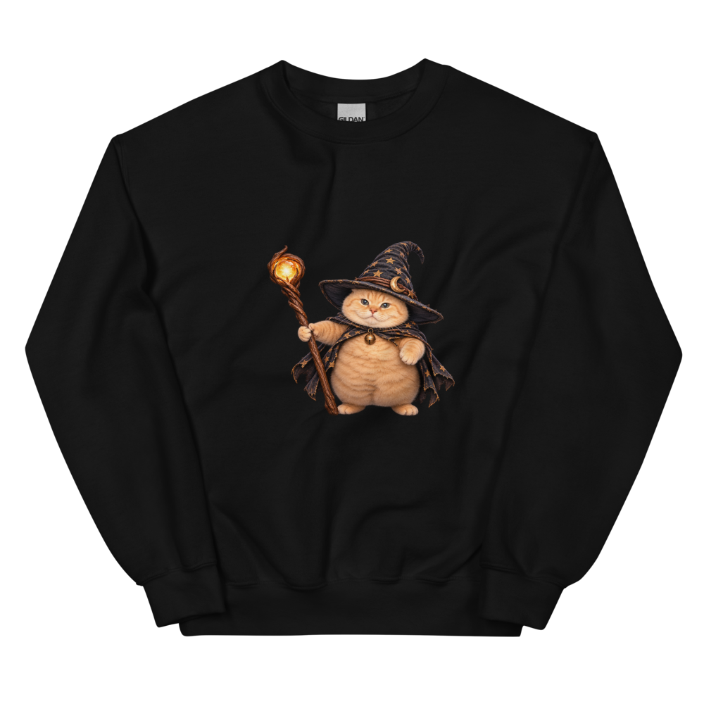 Witch Cat Sweatshirt · Unisex / Black / S