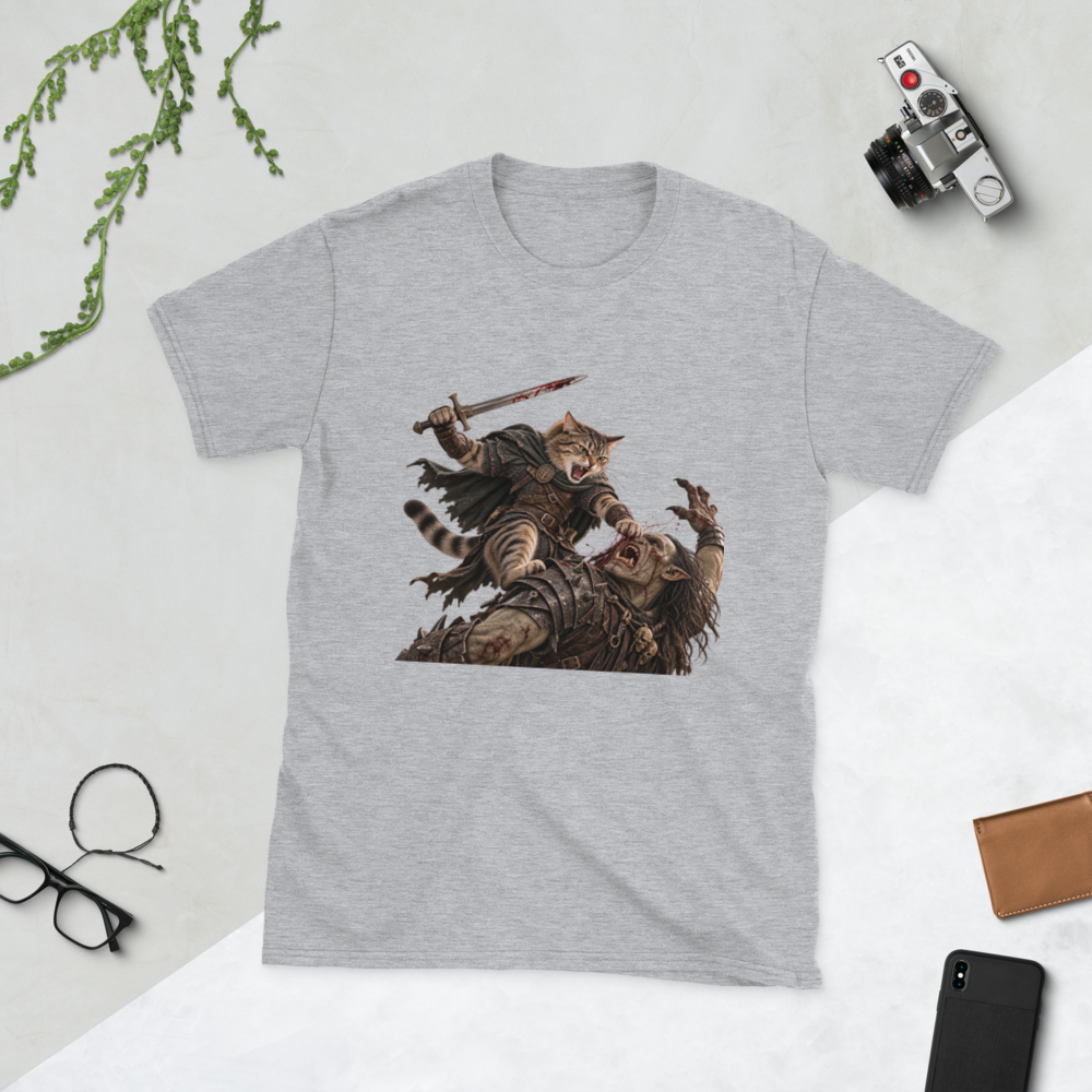 Cat vs Orc T-Shirt · Unisex / Sport Grey / S