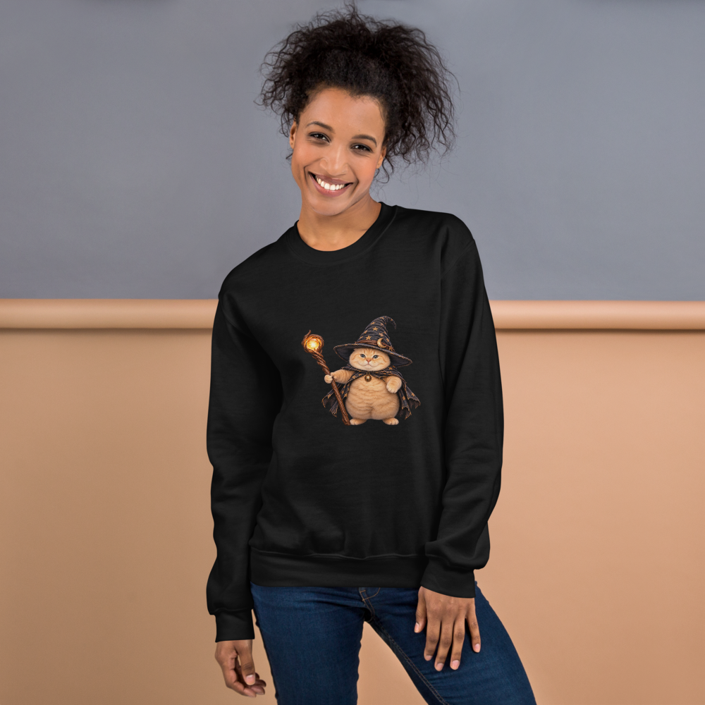 Witch Cat Sweatshirt · Unisex / Black / S